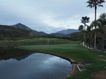 View from behind par three 14th green